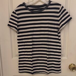 GAP Navy and Cream Striped Tee